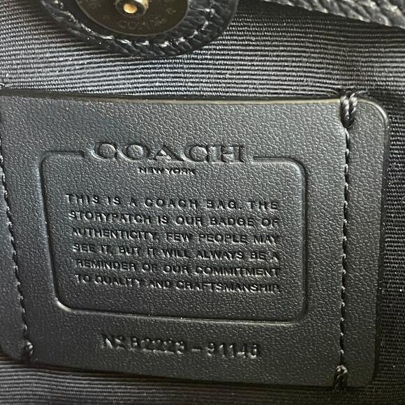 Coach Mini Lillie Carryall Satchel Navy Blue Leather | Crossbody Strap 91140 - Picture 3 of 8